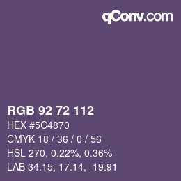 Farbcode: RGB 92 72 112 | qconv.com