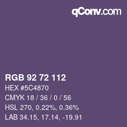 Código de color: RGB 92 72 112 | qconv.com