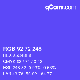 Color code: RGB 92 72 248 | qconv.com