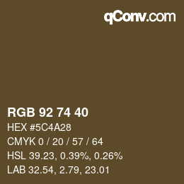 カラーコード: RGB 92 74 40 | qconv.com