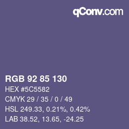Código de color: RGB 92 85 130 | qconv.com