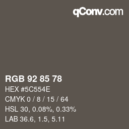 Farbcode: RGB 92 85 78 | qconv.com