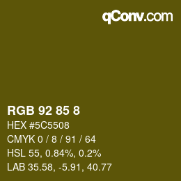 カラーコード: RGB 92 85 8 | qconv.com