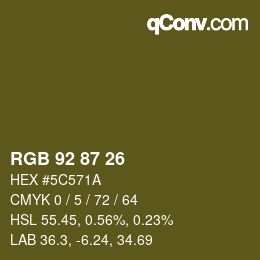颜色代码: RGB 92 87 26 | qconv.com
