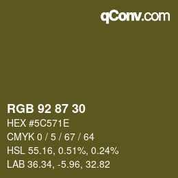 カラーコード: RGB 92 87 30 | qconv.com
