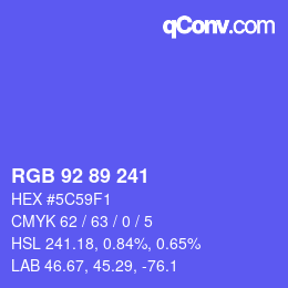 カラーコード: RGB 92 89 241 | qconv.com