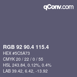 カラーコード: RGB 92 90.4 115.4 | qconv.com