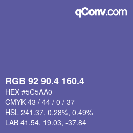 カラーコード: RGB 92 90.4 160.4 | qconv.com