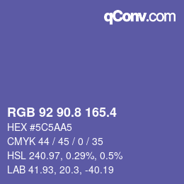 カラーコード: RGB 92 90.8 165.4 | qconv.com
