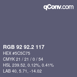 カラーコード: RGB 92 92.2 117 | qconv.com