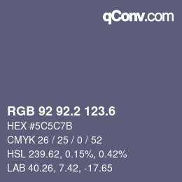 カラーコード: RGB 92 92.2 123.6 | qconv.com