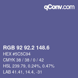 カラーコード: RGB 92 92.2 148.6 | qconv.com