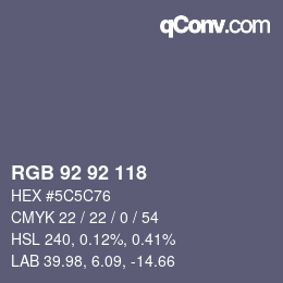 颜色代码: RGB 92 92 118 | qconv.com