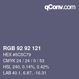 Color code: RGB 92 92 121 | qconv.com