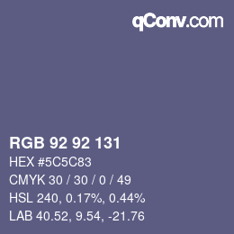 カラーコード: RGB 92 92 131 | qconv.com