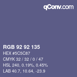 カラーコード: RGB 92 92 135 | qconv.com