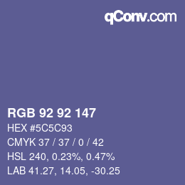カラーコード: RGB 92 92 147 | qconv.com
