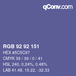 カラーコード: RGB 92 92 151 | qconv.com
