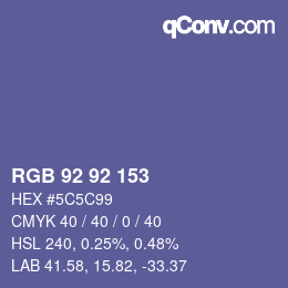 颜色代码: RGB 92 92 153 | qconv.com