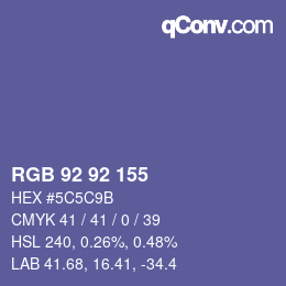 カラーコード: RGB 92 92 155 | qconv.com
