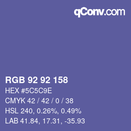 カラーコード: RGB 92 92 158 | qconv.com