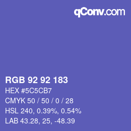 カラーコード: RGB 92 92 183 | qconv.com
