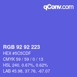 Farbcode: RGB 92 92 223 | qconv.com