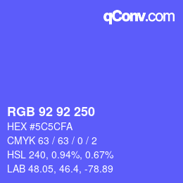 Color code: RGB 92 92 250 | qconv.com