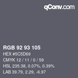 カラーコード: RGB 92 93 105 | qconv.com