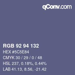 カラーコード: RGB 92 94 132 | qconv.com