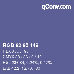 Color code: RGB 92 95 149 | qconv.com