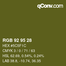 Farbcode: RGB 92 95 28 | qconv.com