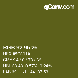 颜色代码: RGB 92 96 26 | qconv.com