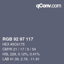 Color code: RGB 92 97 117 | qconv.com