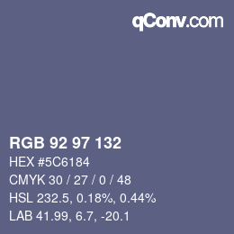 Color code: RGB 92 97 132 | qconv.com