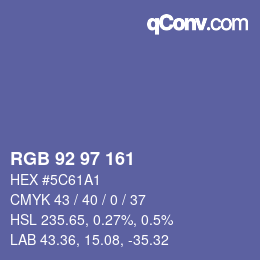 Color code: RGB 92 97 161 | qconv.com
