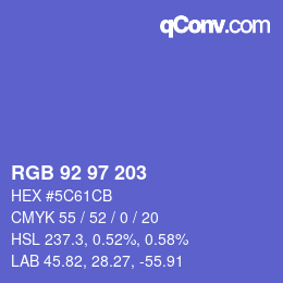 Color code: RGB 92 97 203 | qconv.com