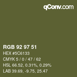 Farbcode: RGB 92 97 51 | qconv.com