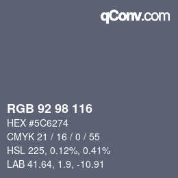 カラーコード: RGB 92 98 116 | qconv.com