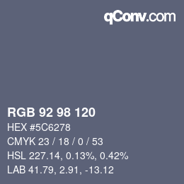 カラーコード: RGB 92 98 120 | qconv.com