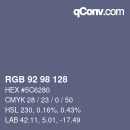 カラーコード: RGB 92 98 128 | qconv.com