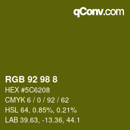 Color code: RGB 92 98 8 | qconv.com