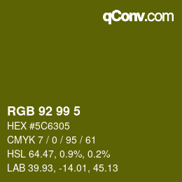 Color code: RGB 92 99 5 | qconv.com