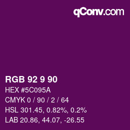 カラーコード: RGB 92 9 90 | qconv.com