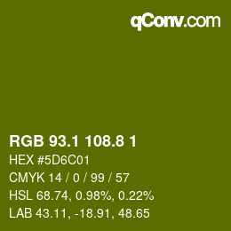 カラーコード: RGB 93.1 108.8 1 | qconv.com