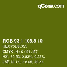 カラーコード: RGB 93.1 108.8 10 | qconv.com