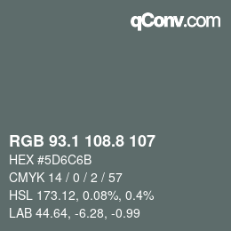 Code couleur: RGB 93.1 108.8 107 | qconv.com