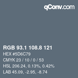 Color code: RGB 93.1 108.8 121 | qconv.com