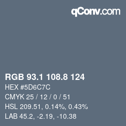 Color code: RGB 93.1 108.8 124 | qconv.com
