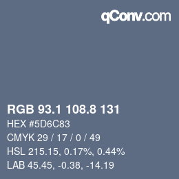 Color code: RGB 93.1 108.8 131 | qconv.com